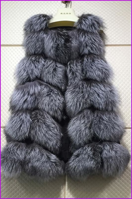 Mid-Long Fox Fur Gilet 70CM - Furdela