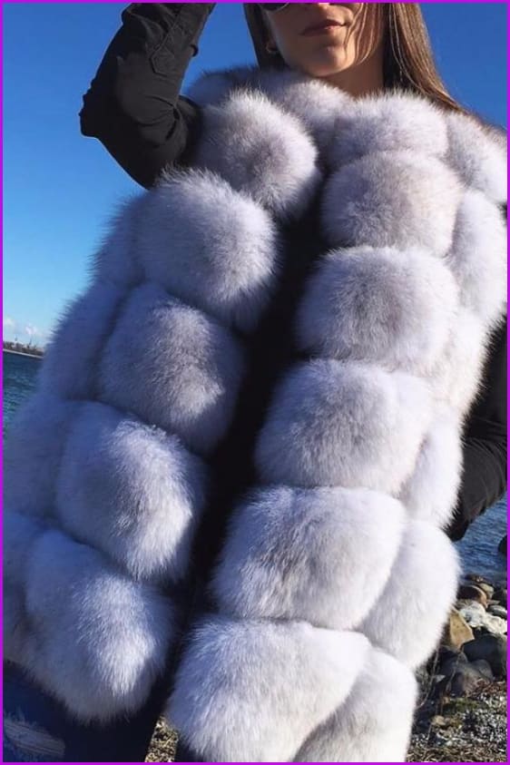 Midi-Length Luxury Fox Fur Gilet 70CM - Furdela