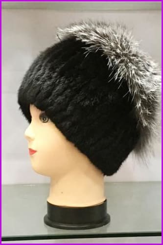 Mink and Fox Fur Pompoms Removed Cap - Furdela