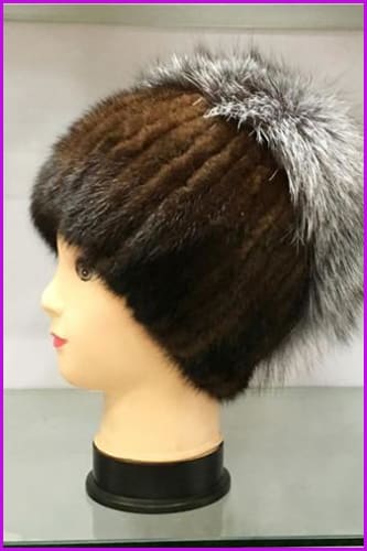 Mink and Fox Fur Pompoms Removed Cap - Furdela