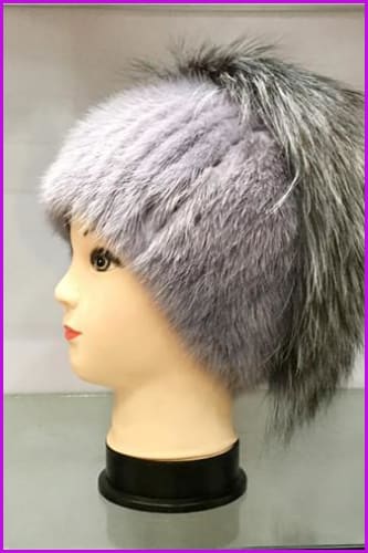 Mink and Fox Fur Pompoms Removed Cap - Furdela