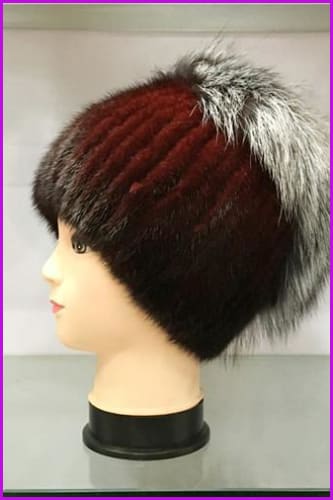 Mink and Fox Fur Pompoms Removed Cap - Furdela