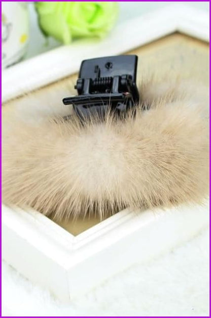 Mink Fur Hair Hairpin DF077 - Furdela Wholesale