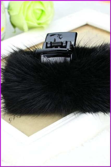 Mink Fur Hair Hairpin DF077 - Furdela Wholesale