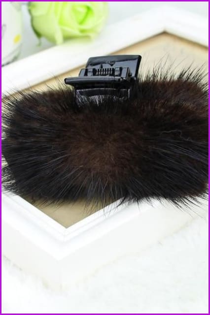 Mink Fur Hair Hairpin DF077 - Furdela Wholesale