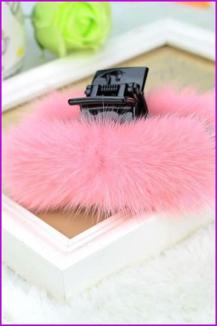 Mink Fur Hair Hairpin DF077 - Furdela Wholesale