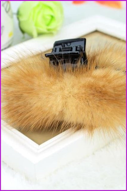 Mink Fur Hair Hairpin DF077 - Furdela Wholesale