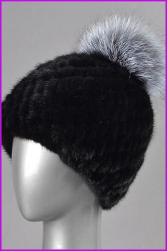 Mink Fur Pompom Ball Hat - Furdela