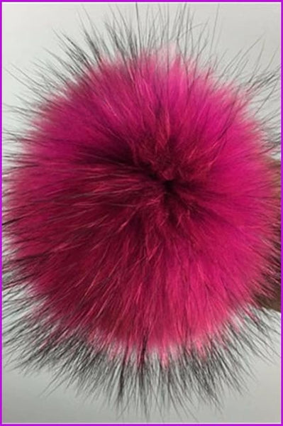 Mixcolored Raccoon Fur PomPom Fur Balls 13 CM DO1180 - Furdela