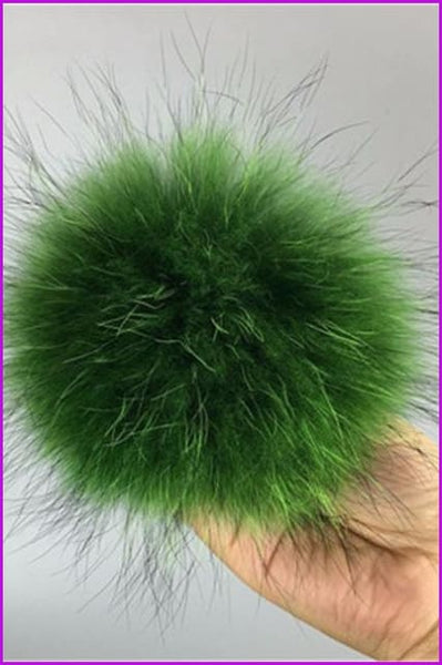 Mixcolored Raccoon Fur PomPom Fur Balls 13 CM DO1180 - Furdela