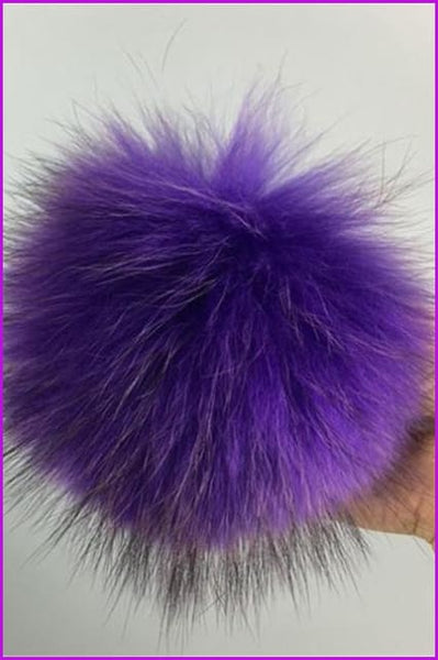 Mixcolored Raccoon Fur PomPom Fur Balls 13 CM DO1180 - Furdela