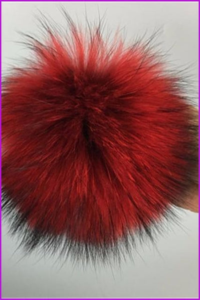 Mixcolored Raccoon Fur PomPom Fur Balls 13 CM DO1180 - Furdela