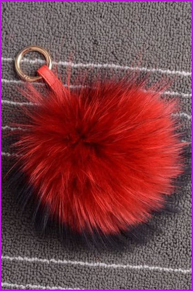 Mixcolored Raccoon Fur PomPom Fur Balls 13 CM DO1180 - Furdela