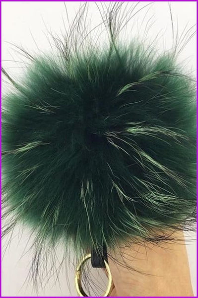 Mixcolored Raccoon Fur PomPom Fur Balls 13 CM DO1180 - Furdela