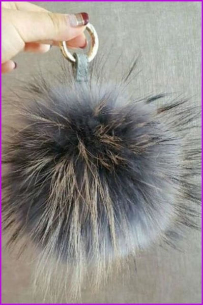 Mixcolored Raccoon Fur PomPom Fur Balls 13 CM DO1180 - Furdela