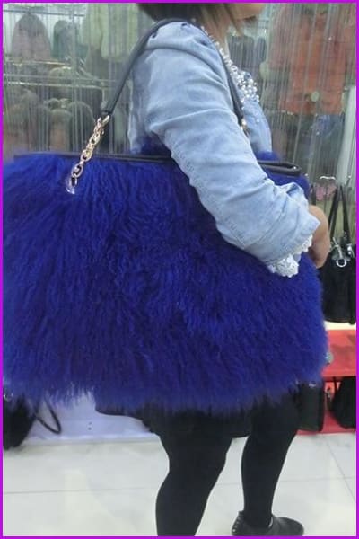 Mongolia Lamb Fur Handbag DF071 - Furdela