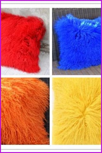 Mongolian Lamb Fur Pillow Covers 16''*16'' DO777 - Furdela Wholesale