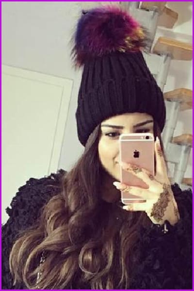 Multi Colored Raccoon Fur Pompom Hat DY1727 - Furdela