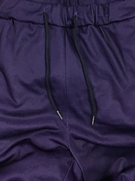 BASICS Plus Size Kangaroo Pocket Patchwork Drawstring Tracksuit Set BO2146