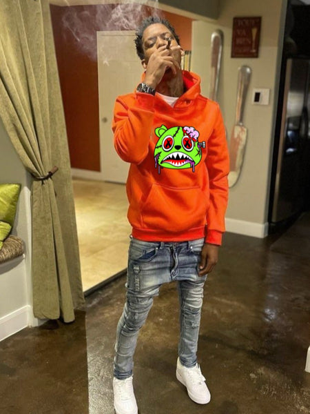 Men Cartoon Print Kangaroo Pocket Hoodie AR70111