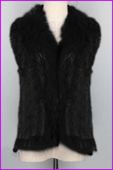 Natural Short Knitted Rabbit Fur Gilet DO1054 - Furdela