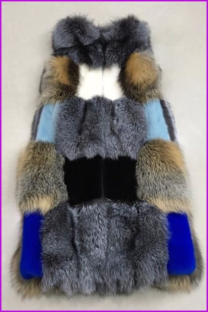 Natural Whole Fox Fur X-Long Vest GiletsMink Fur Vests Winter Waistcoat Sleeveless - Furdela