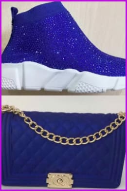 Navy Jelly Shoulder Bag And Sneakers Set - bronxriverempiregardens