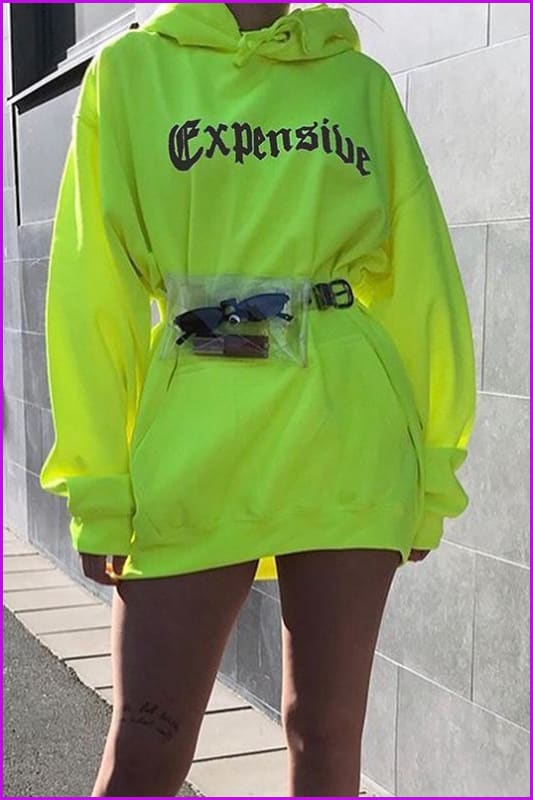 Neon Green Fashion Hoodie F291 - Furdela