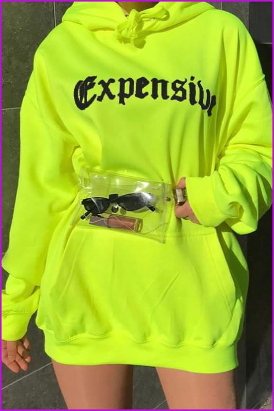 Neon Green Fashion Hoodie F291 - Furdela