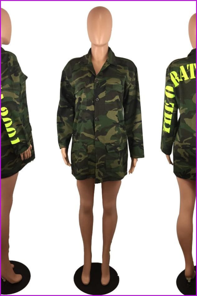 Neon Letter Camouflage Jacket F338 - Furdela