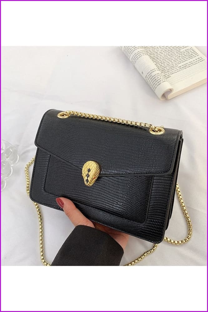 New Fashion Snake Pattern Chain Ladies Shoulder Bags - Furdela Wholesale