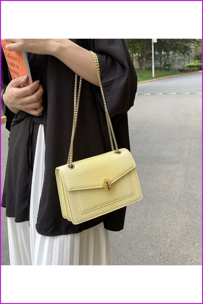 New Fashion Snake Pattern Chain Ladies Shoulder Bags - Furdela Wholesale