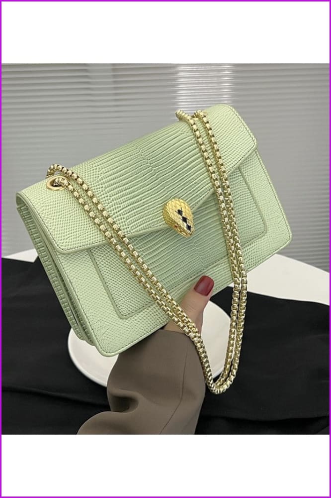 New Fashion Snake Pattern Chain Ladies Shoulder Bags - Furdela Wholesale