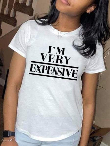 Expensive Letter Print T-shirt AR5021