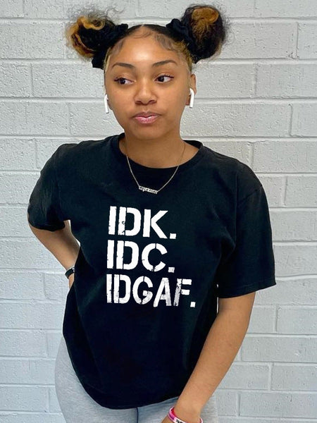 Round Neck Letter Print T-shirt AR503