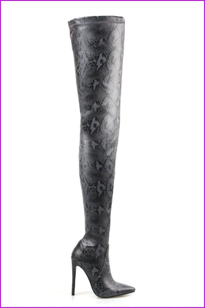 Orange/Wine/Light Grey/Dark Grey Thigh High Long Boots F294 - Furdela