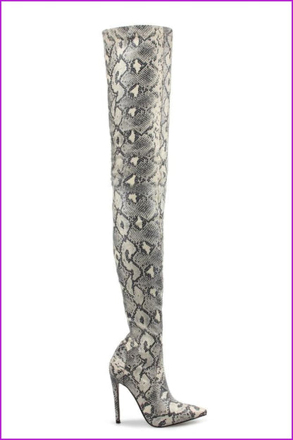 Orange/Wine/Light Grey/Dark Grey Thigh High Long Boots F294 - Furdela