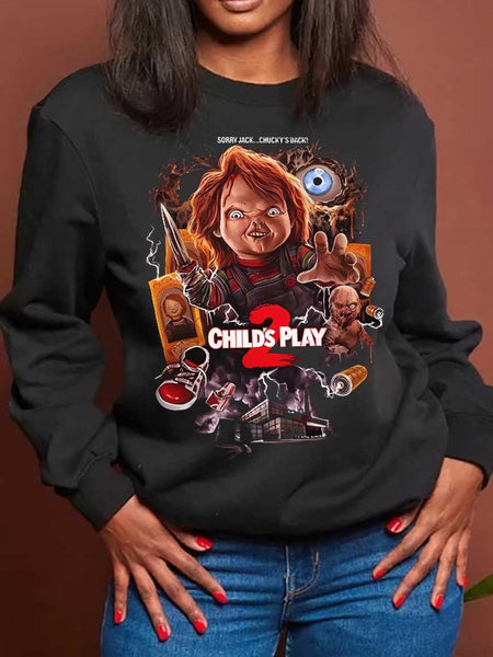 Plus Size Dropped Shoulder Figure Letter Print Sweatshirt BO3056