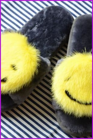 Panda/Flower/Smile Sheep Fur Slippers DF002 - Furdela