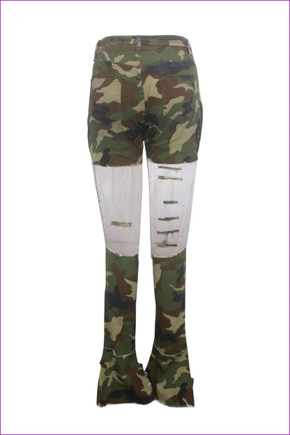 Personality Hole High Waist Camouflage Pants F3668 - Furdela