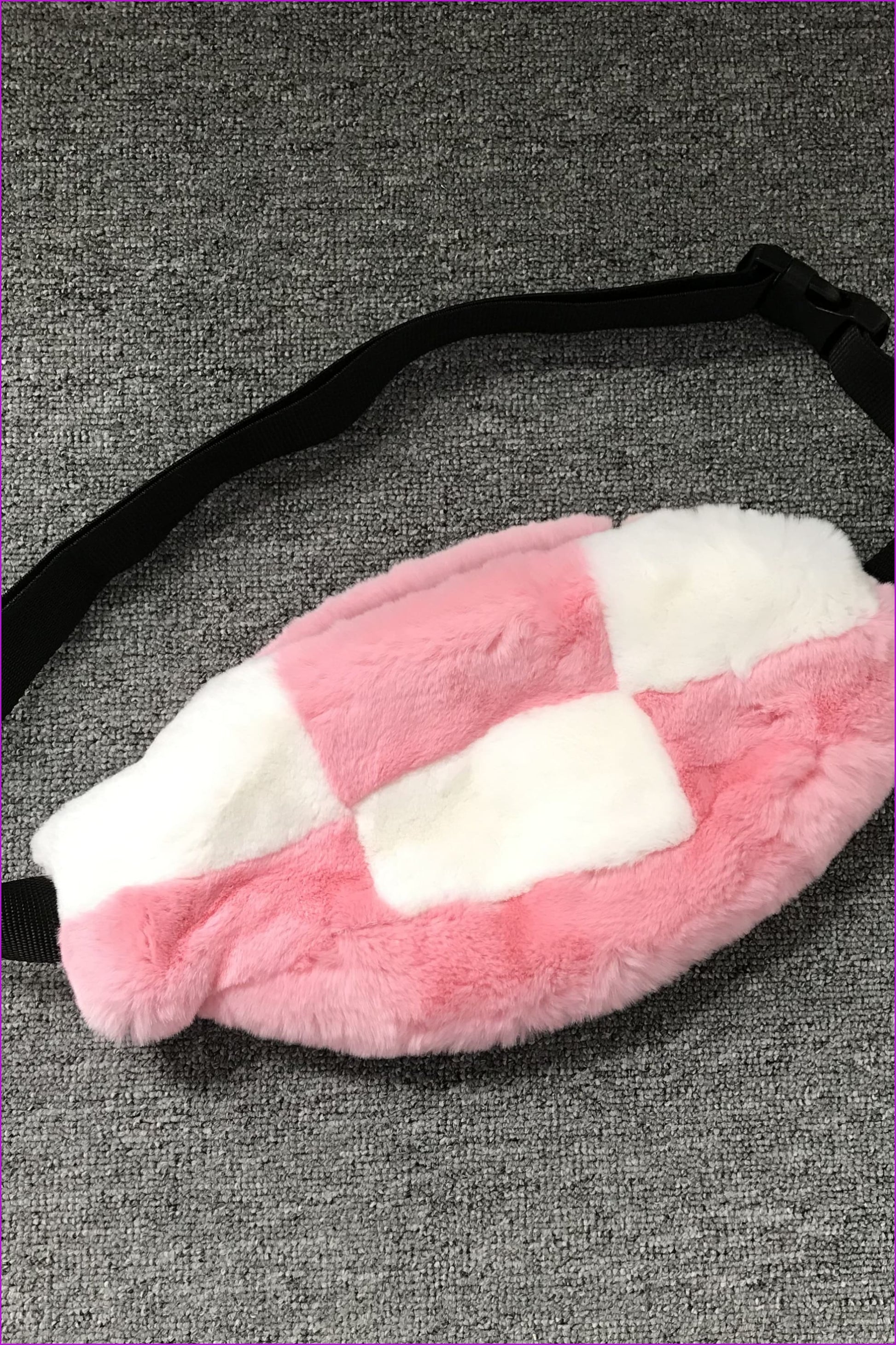 Pink And White Rex Rabbit Fanny Pack F060 - Furdela