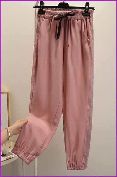 Pink Bling Bling Loose Pants F118 - Furdela