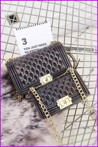 Plaid Jelly Gradient Transparent Cross Body Bag F055 - Furdela