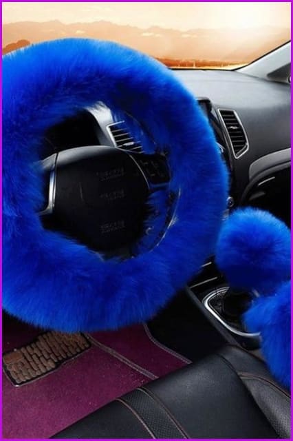 Plush Car Steering Wheel Cover Three Pieces Set F1582 - Furdela