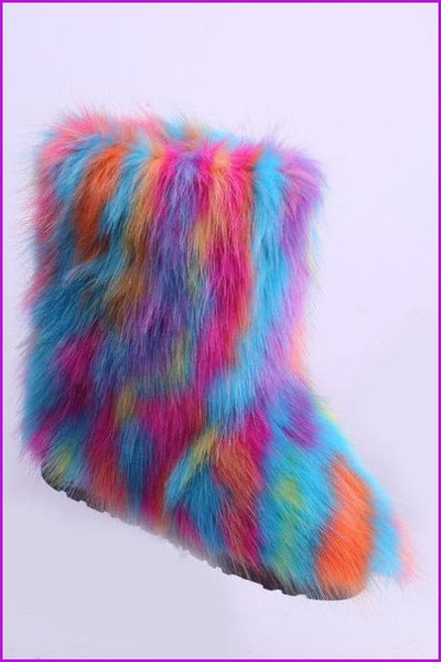 [Pre-sale] 10 Colors Faux Fur Winter Boots F193 - Furdela