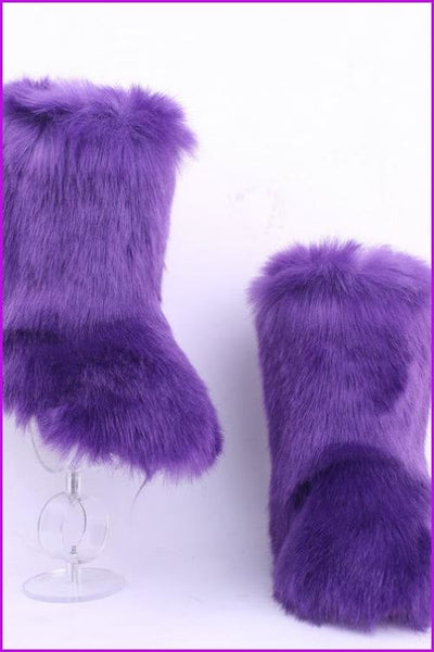 [Pre-sale] 10 Colors Faux Fur Winter Boots F193 - Furdela