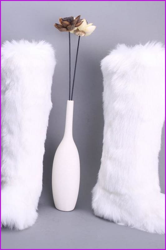 [Pre-sale] 12 Colors Faux Fur Over Knee Boots F373 - Furdela