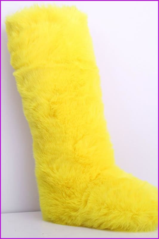 [Pre-sale] 12 Colors Faux Fur Over Knee Boots F373 - Furdela