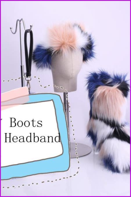 [Pre-sale] Faux Fur Headband/Boots Set - Furdela