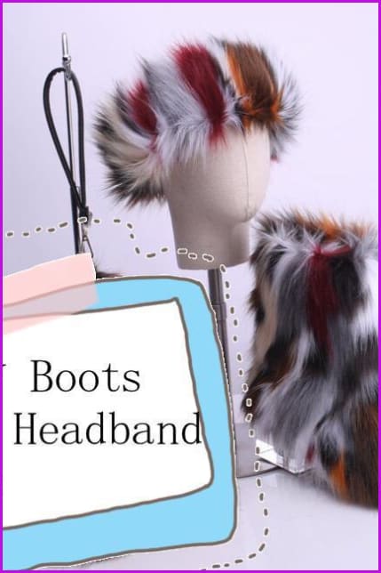 [Pre-sale] Faux Fur Headband/Boots Set - Furdela